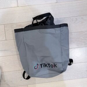 TikTok Gray Tote Bag Backpack Convertible